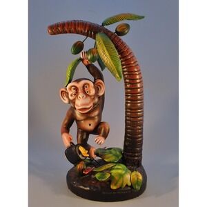 Sergio Bustamante Rare 4 Eyed Ceramic Hanging Monkey in Palm Tree‎ Mexico
